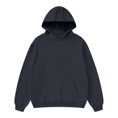 High Neck Insulated FOG Solid Color Fleece Hoodie 385 GSM