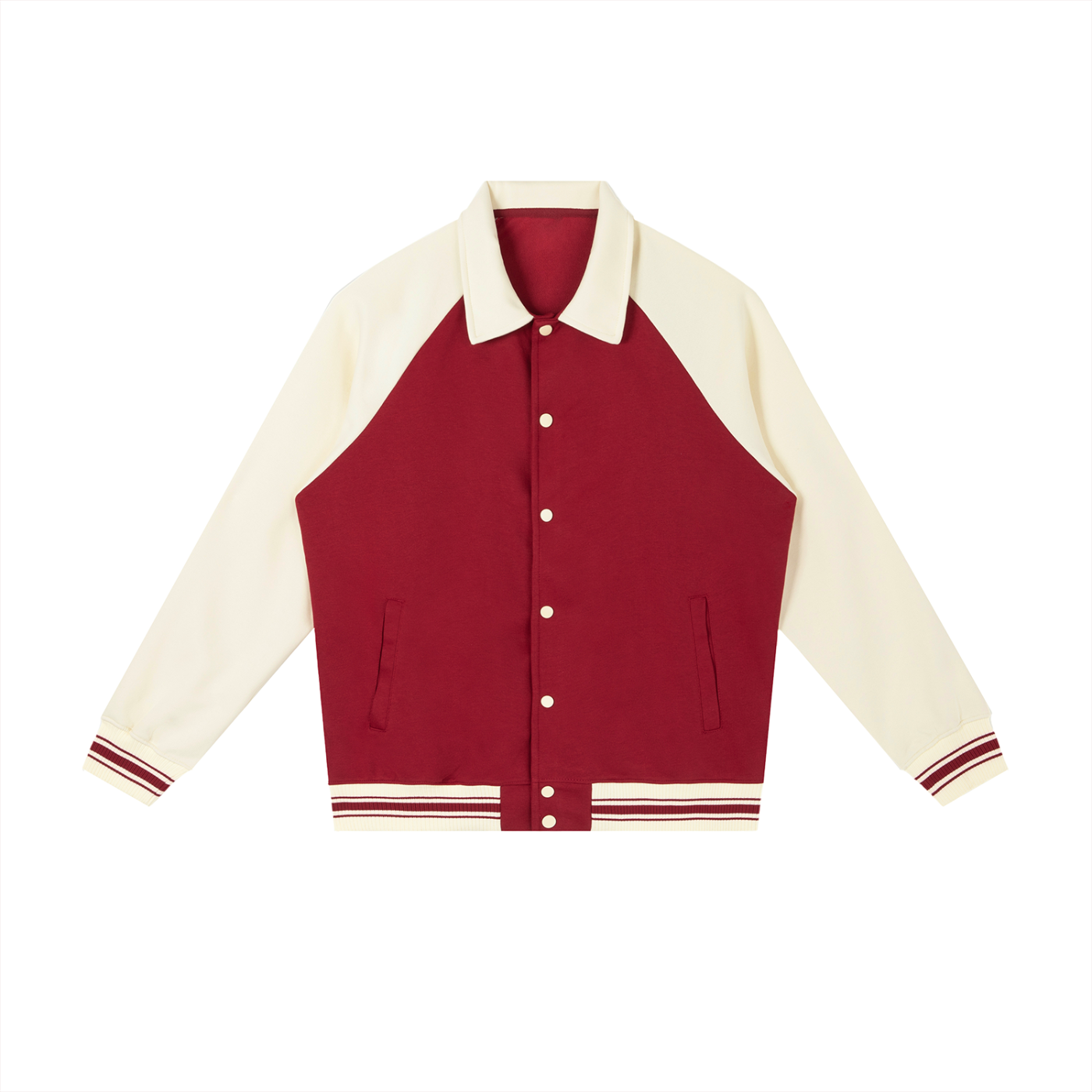 contrast raglan sleeve baseball jacket
