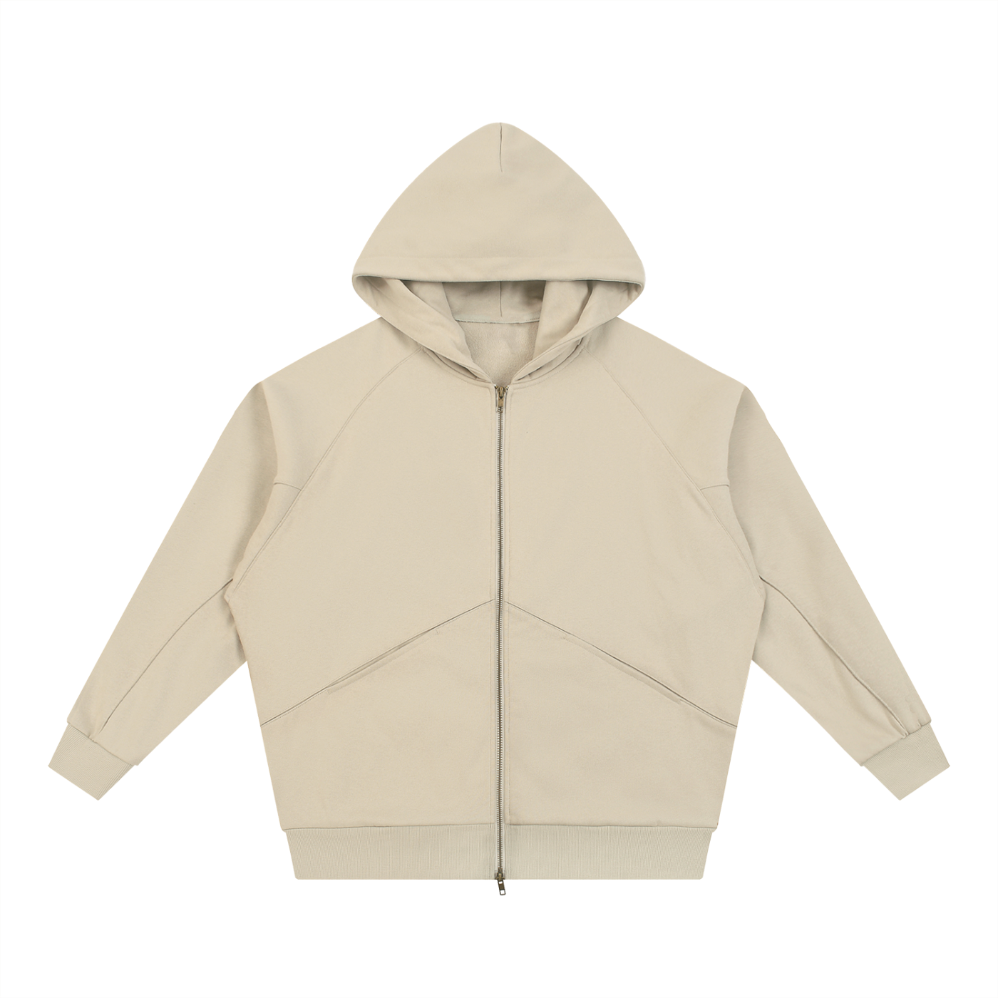 dolman sleeve zip-through fleece  hoodie