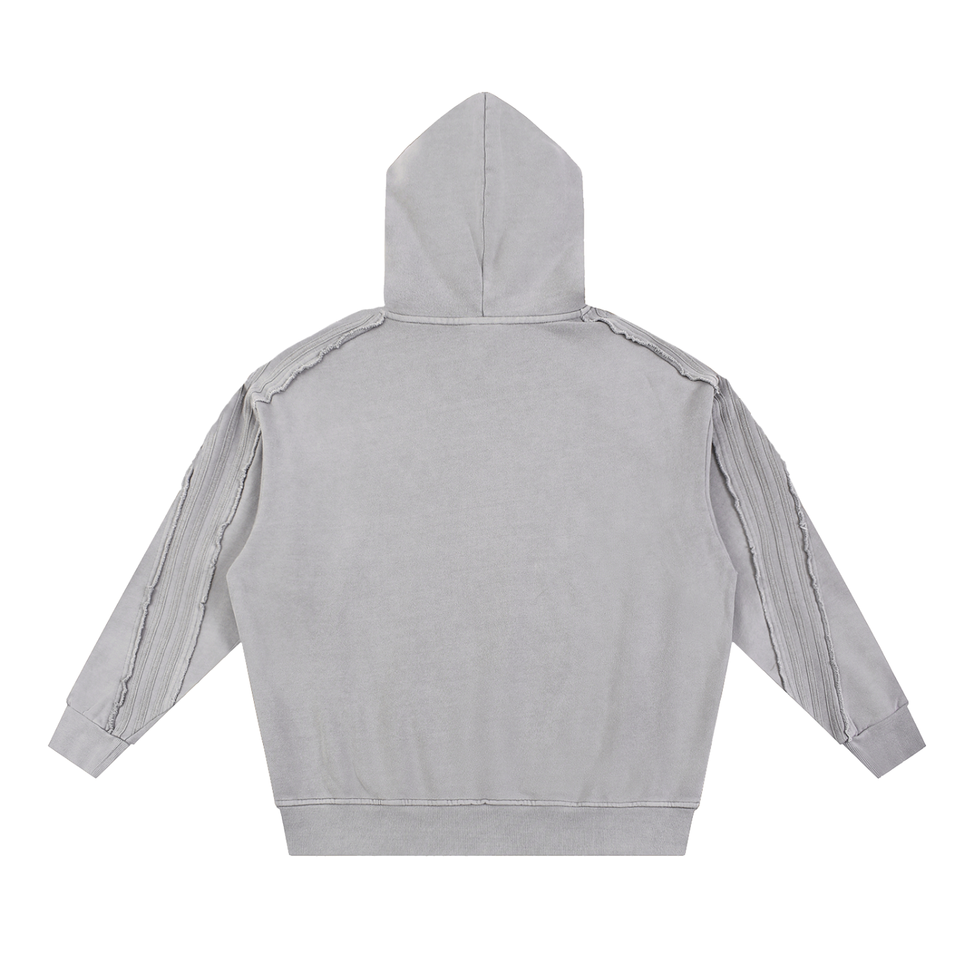 acid washed tape raw edge hoodie