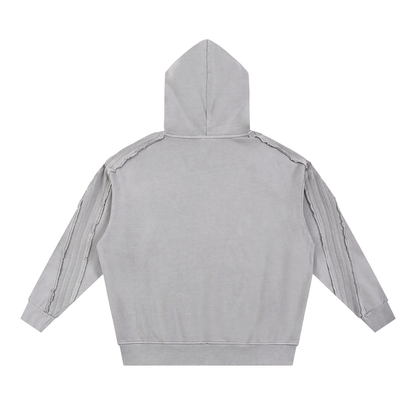 Acid Washed Tape Raw Edge Hoodie