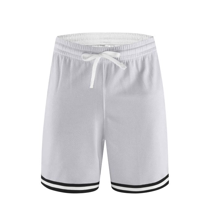 classic stripe trim zip pocket sports shorts 160 gsm