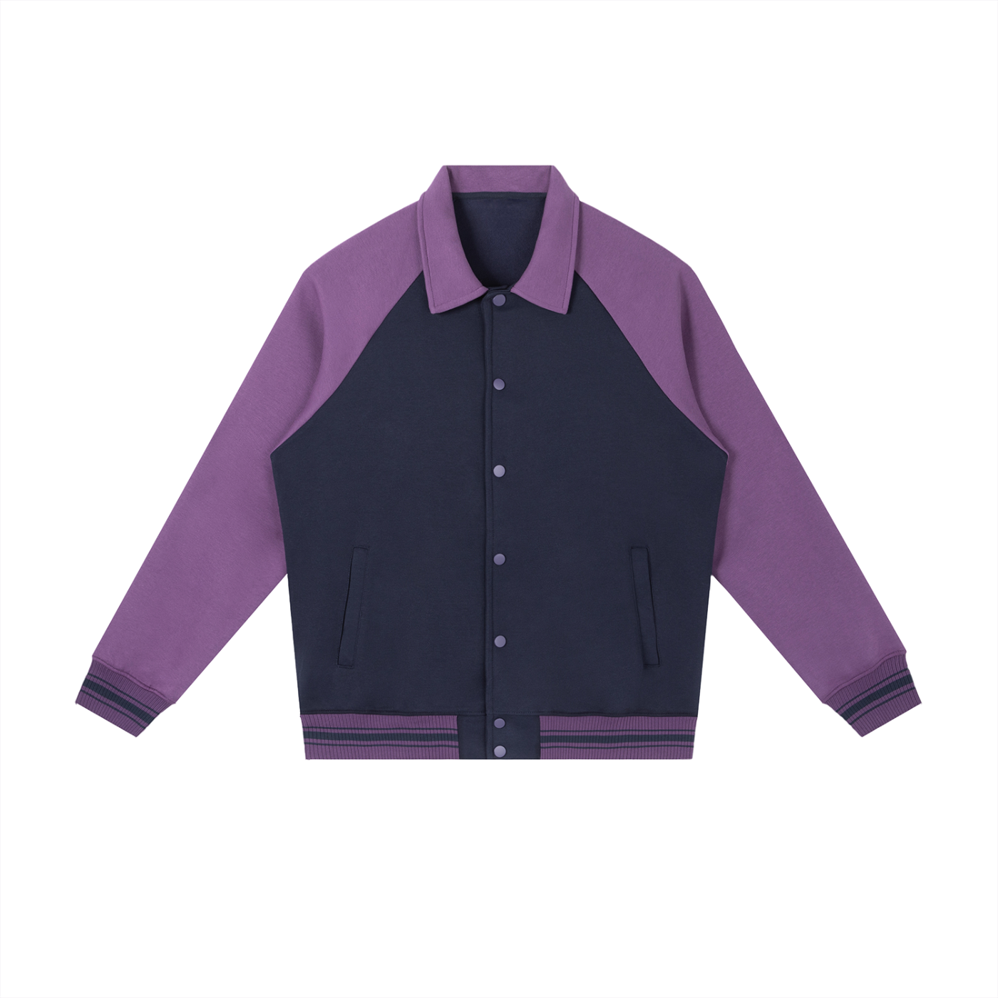 contrast raglan sleeve baseball jacket