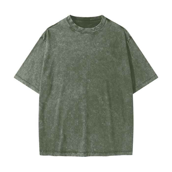 american vintage waxed dyed washed heavyweight 100% cotton t-shirt 285 gsm