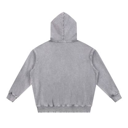 Acid Wash Hand-Frayed Heavyweight  Hoodie