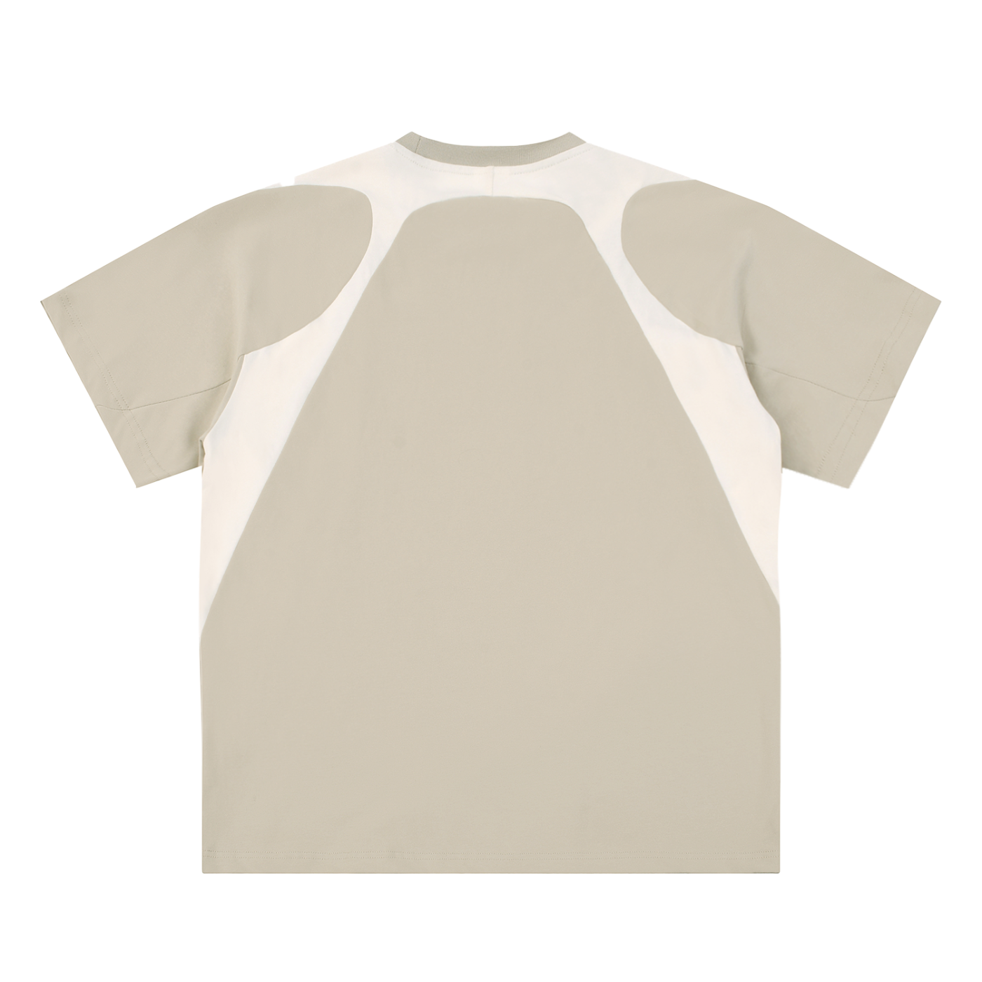 contrast panel cotton t-shirt