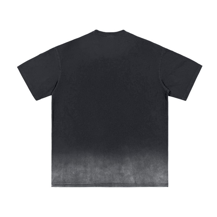 black vintage washed gradient t-shirt 250 gsm