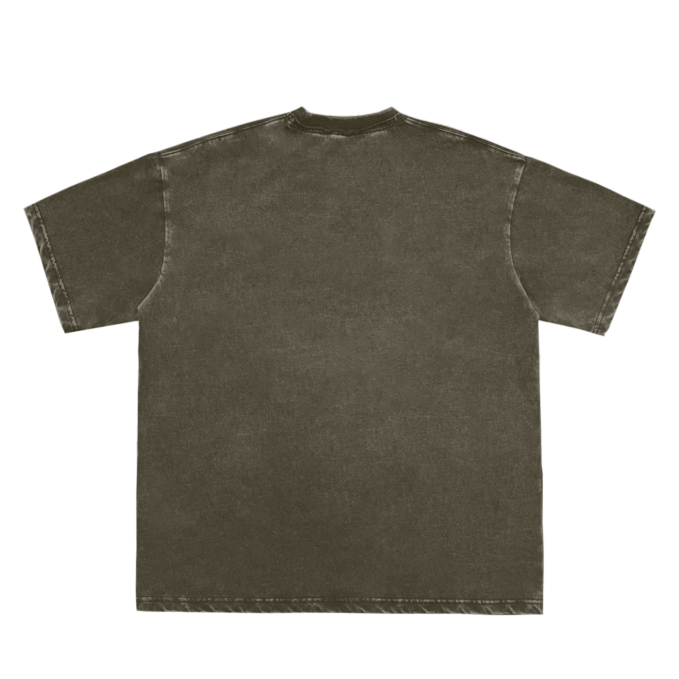 acid washed raw-edge neckline t-shirt