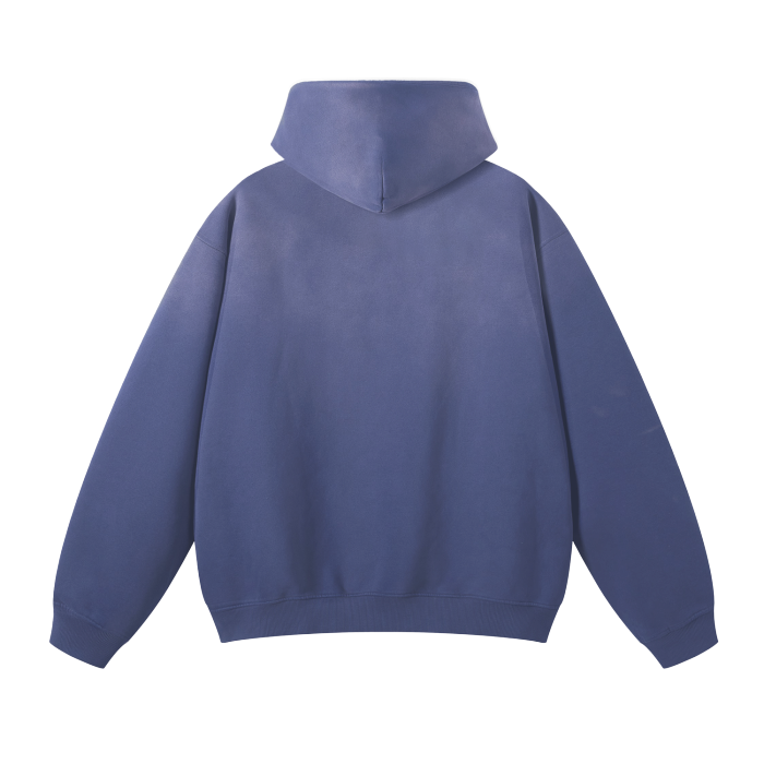 streetwear monkey washed dyed fleece hoodie 375 gsm