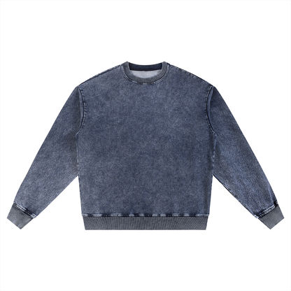 Acid Wash Oversized Crewneck Sweatshirt