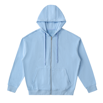 Drop-Shoulder Zip Up Hoodie