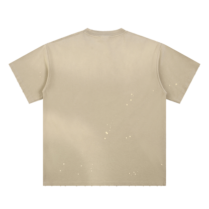 Hand-Frayed Sunfade Paint Splatter T-Shirt