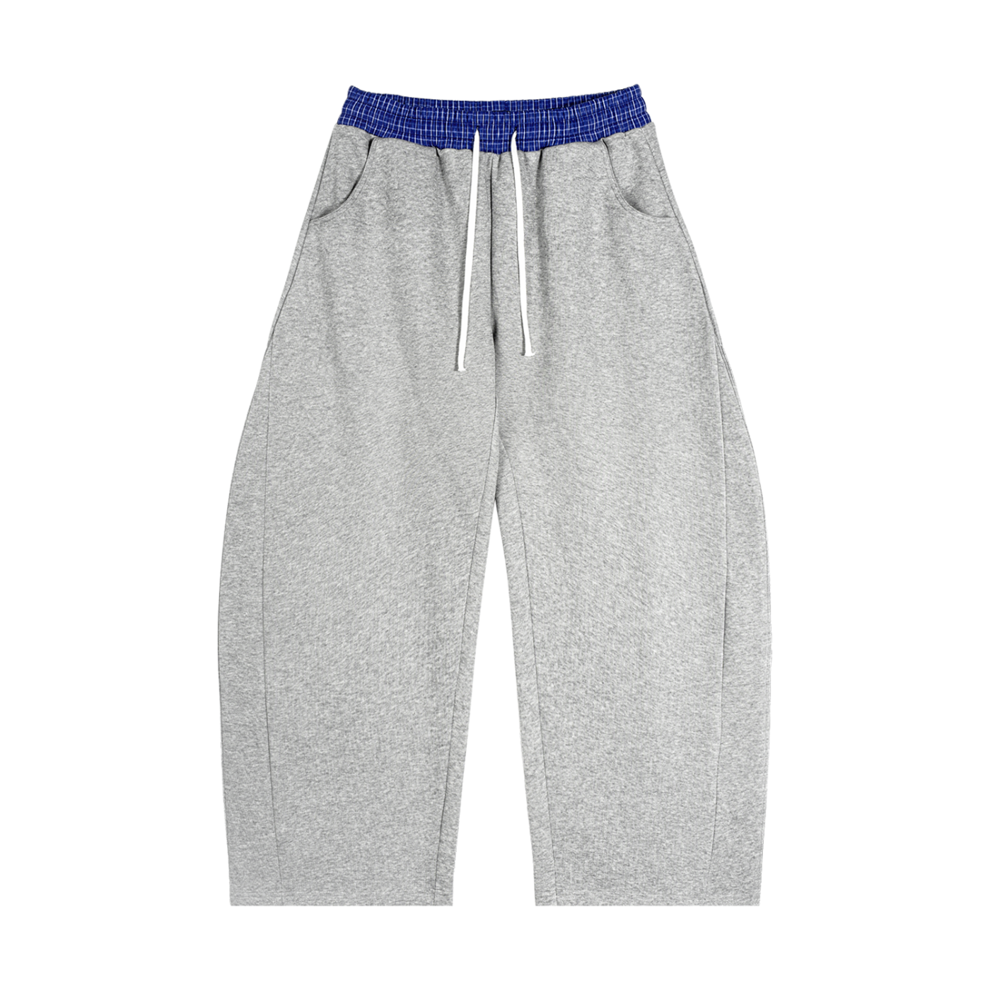 plaid waistband barrel joggers