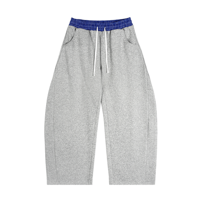Plaid Waistband Barrel Joggers
