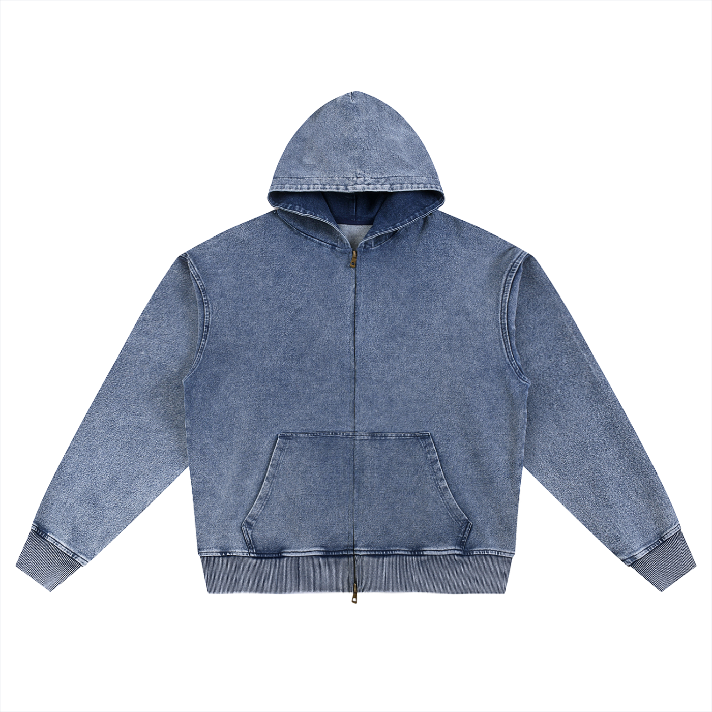 acid wash oversized zip-up hoodie