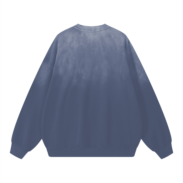 effortless athleisure pure cotton handcrafted monkey wash drop-shoulder sweatshirt 350 gsm