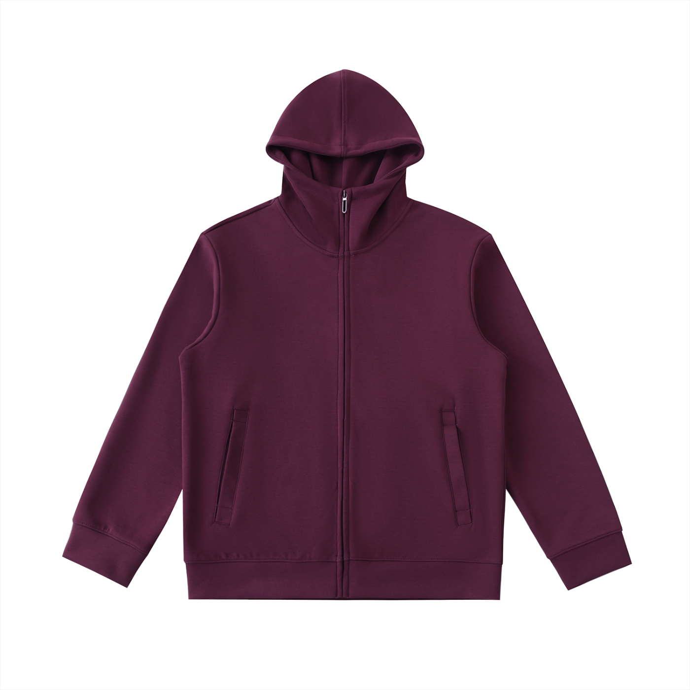 essential heavyweight high neck zip-up hoodie