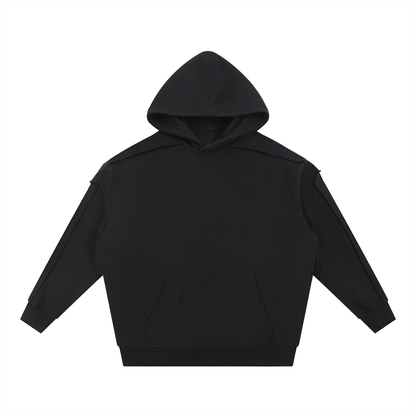 Contrast Tape Raw Edge Double Layered Hoodie