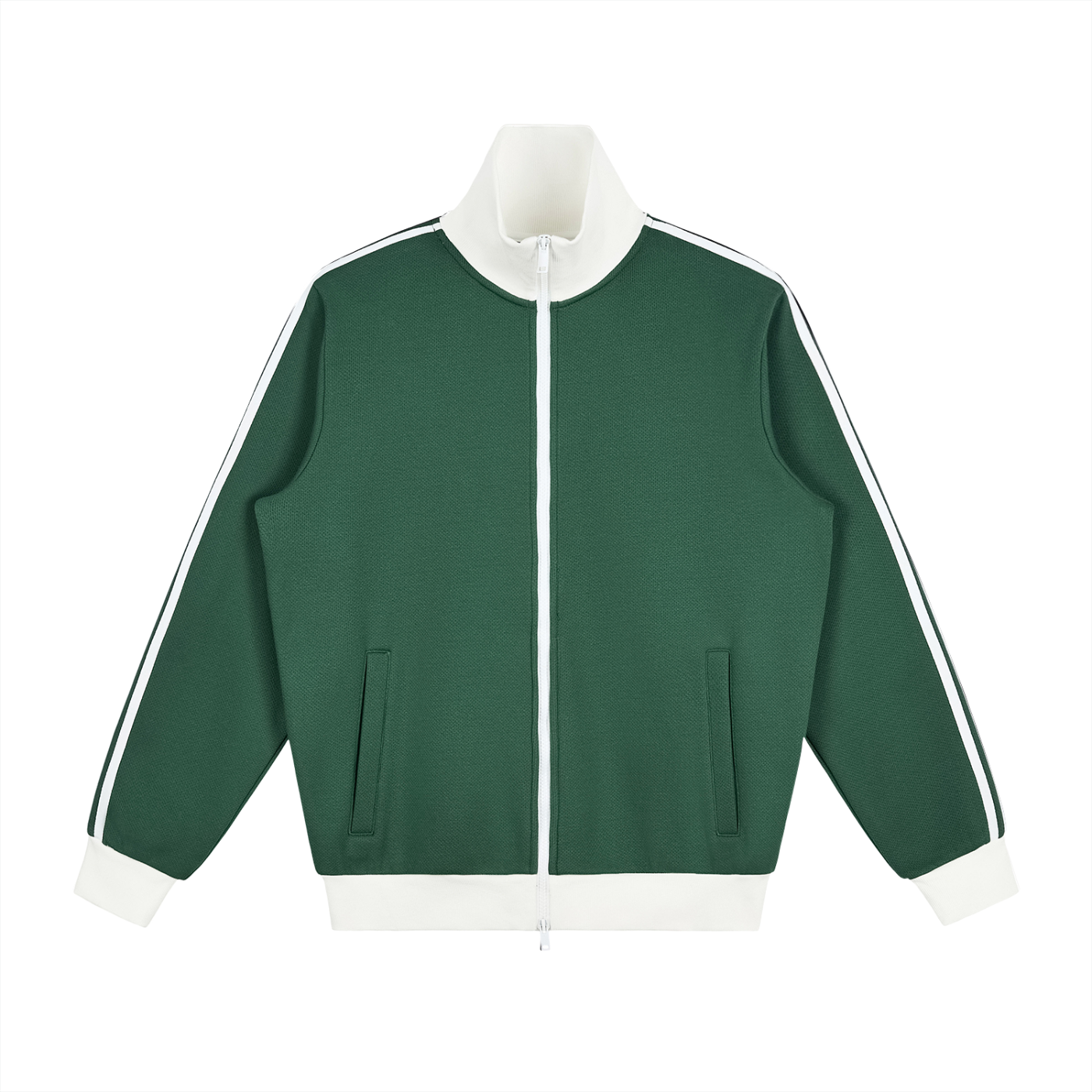 contrast side stripe fleece track jacket