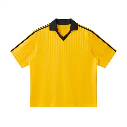 Contrast Collar Striped Football Jersey