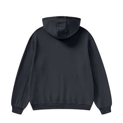 High Neck Insulated FOG Solid Color Fleece Hoodie 385 GSM