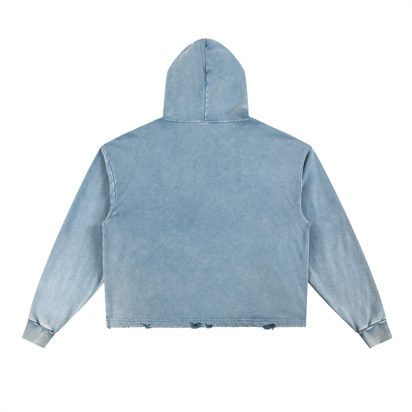 vintage washed frayed-hem hoodie
