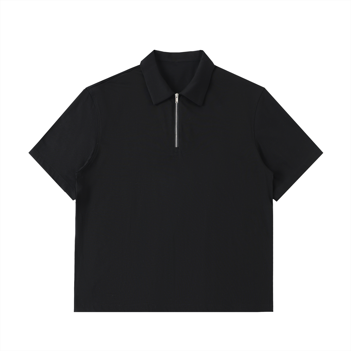 half-zip cotton polo shirt