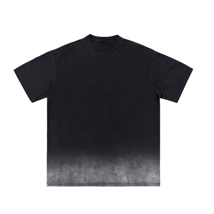 black vintage washed gradient t-shirt 250 gsm