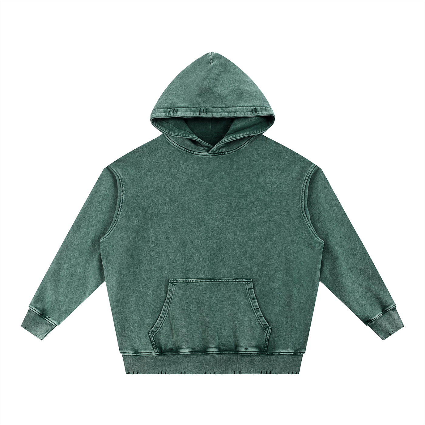 acid wash hand-frayed heavyweight  hoodie