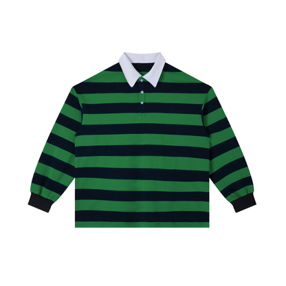 Colour Block Stripe Polo Shirt