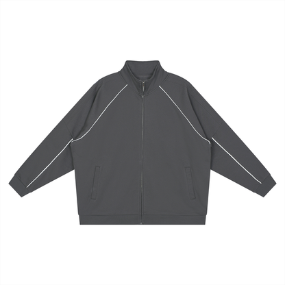 Reflection Striped Raglan Sleeve Jacket