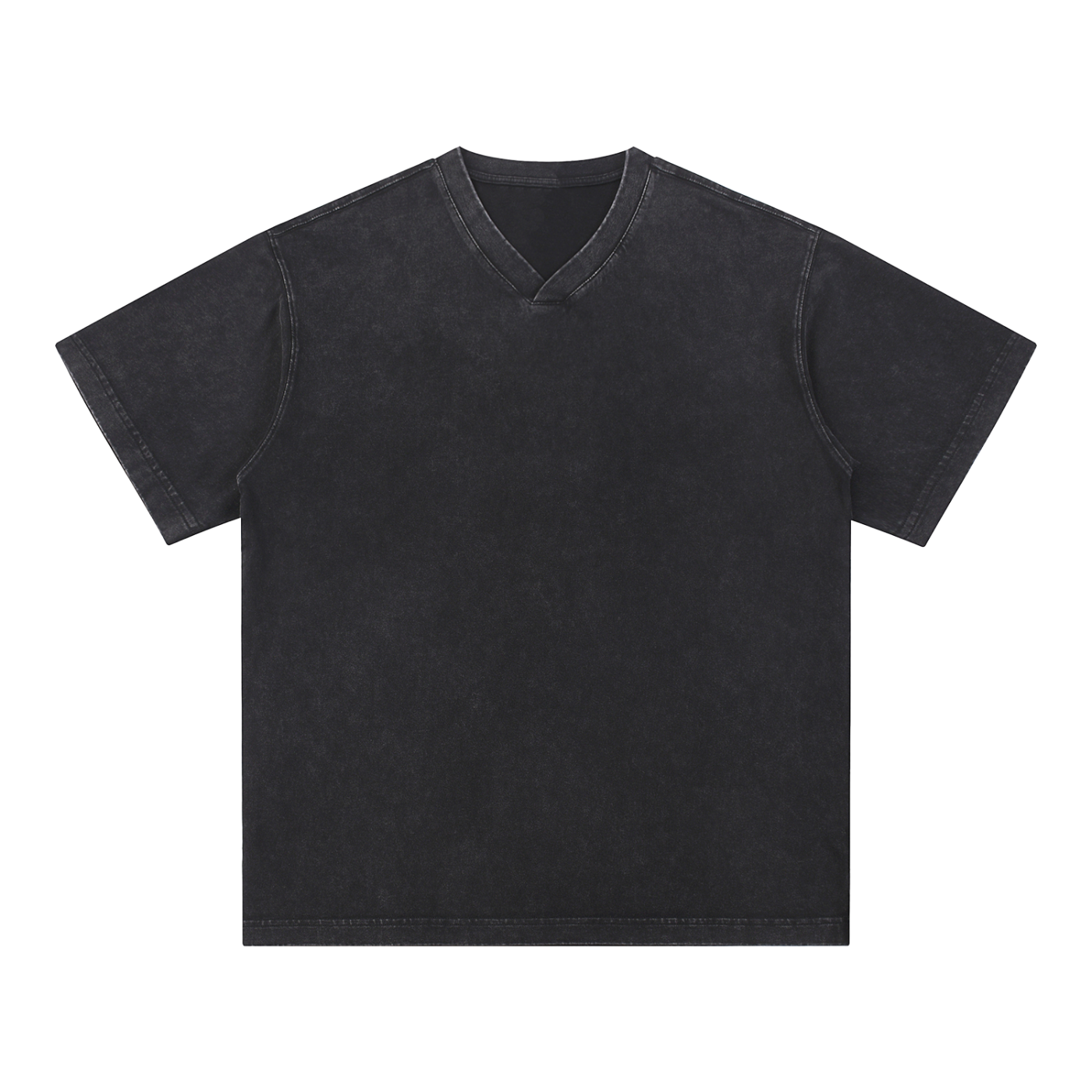 acid washed v-neck cotton t-shirt