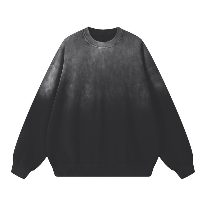 effortless athleisure pure cotton handcrafted monkey wash drop-shoulder sweatshirt 350 gsm