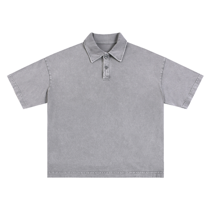 Heavyweight Acid-Washed Polo T-Shirt