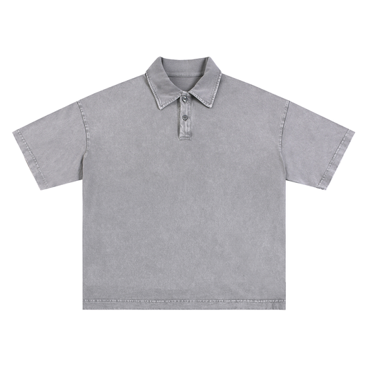 Heavyweight Acid-Washed Polo T-Shirt