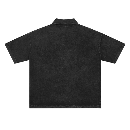 Heavyweight Acid-Washed Polo T-Shirt