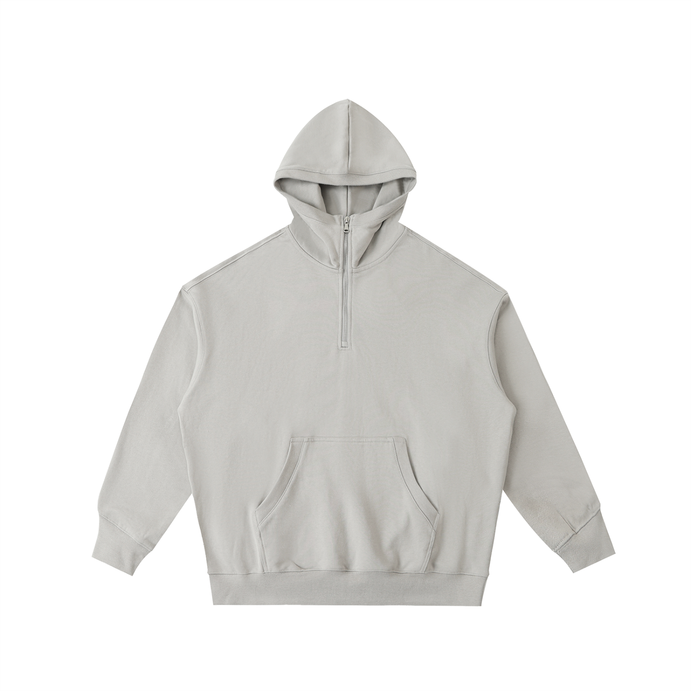 big hood half-zip fleece hoodie