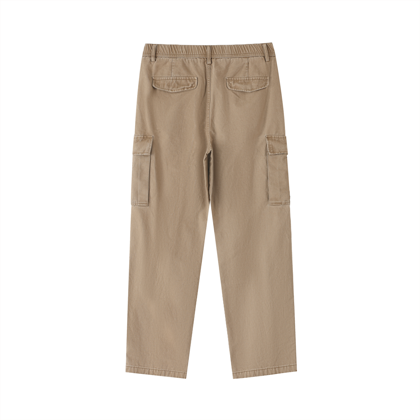 cotton elastic-waist cargo pants