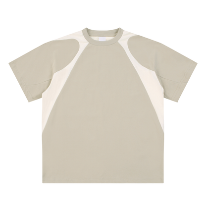 Contrast Panel Cotton T-Shirt