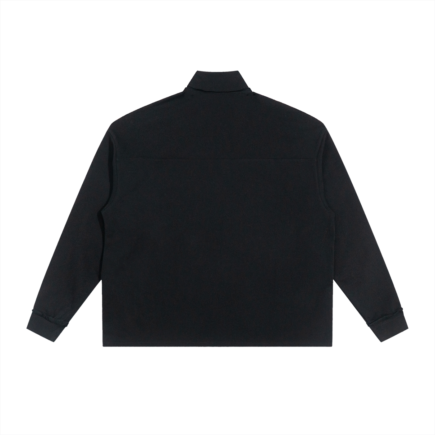 half-zip rolled edge fleece sweatshirt