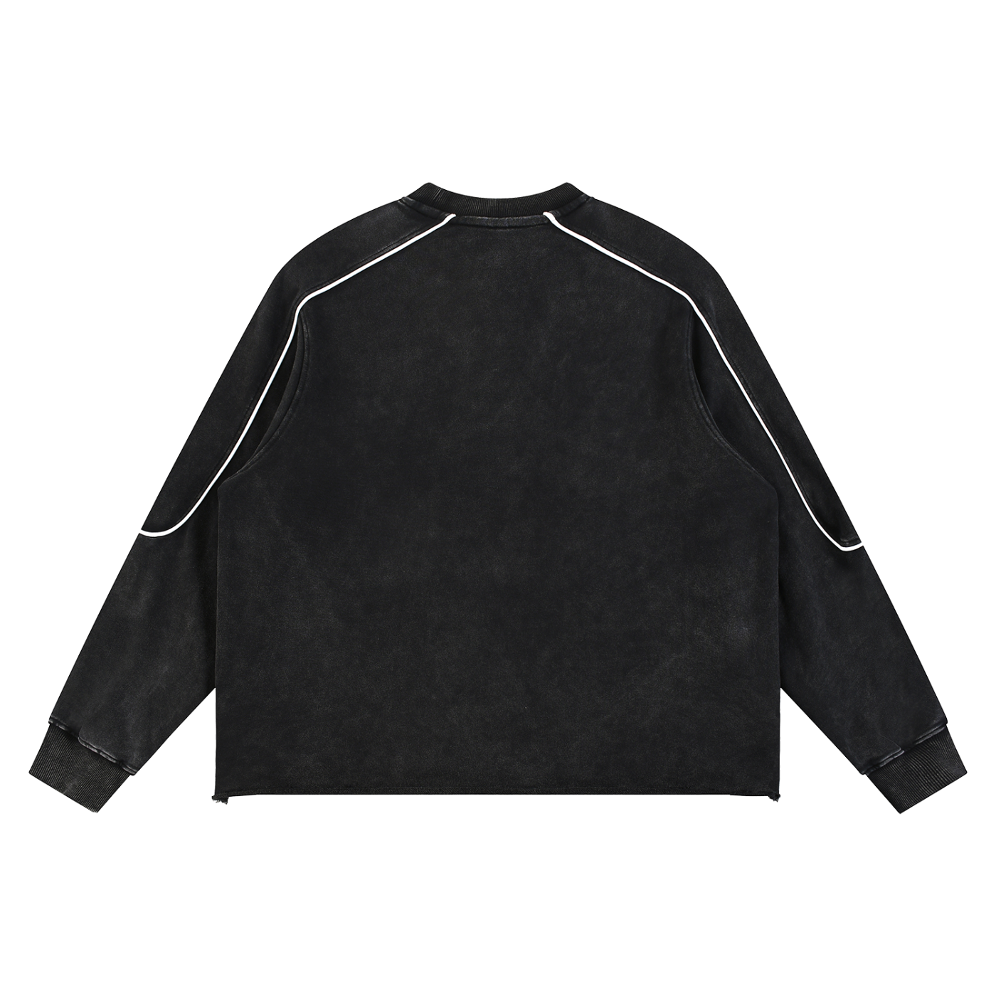 mineral wash piping raw hem sweatshirt