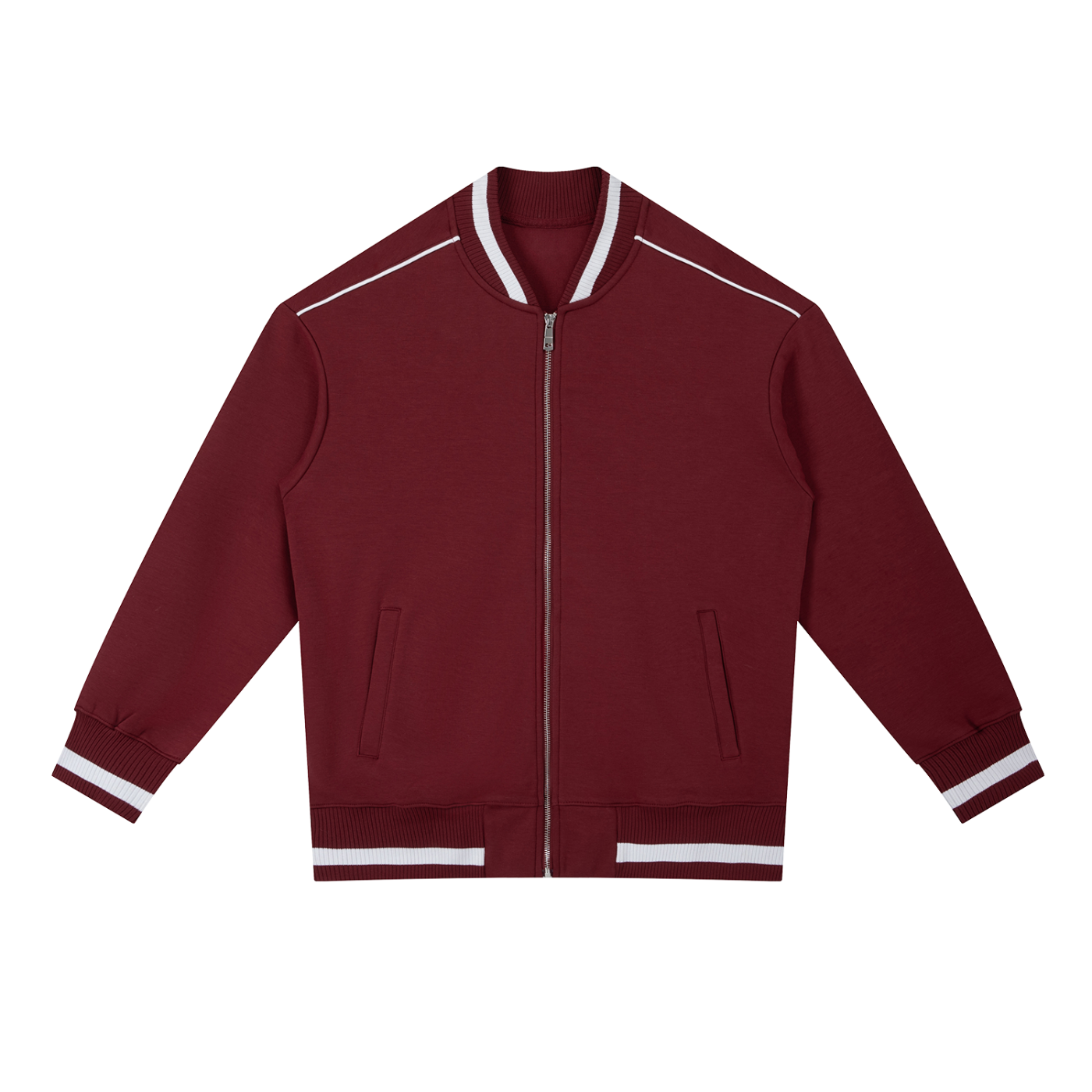 contrast piping zip bomber jacket