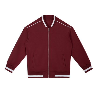 Contrast Piping Zip Bomber Jacket