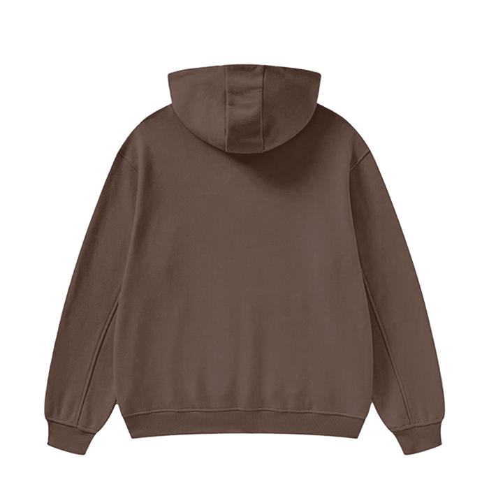 high neck insulated fog solid color fleece hoodie 385 gsm