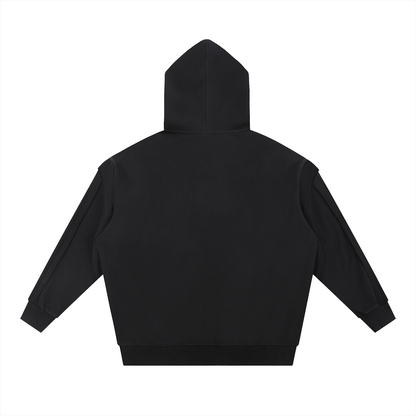 Contrast Tape Raw Edge Double Layered Hoodie