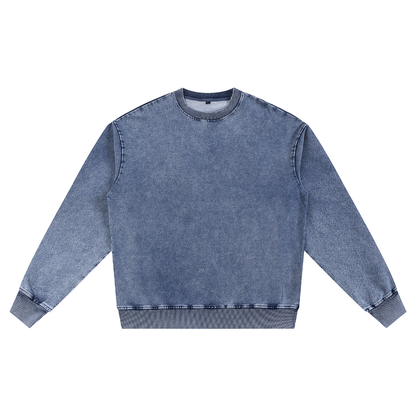 Acid Wash Oversized Crewneck Sweatshirt