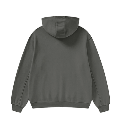 High Neck Insulated FOG Solid Color Fleece Hoodie 385 GSM