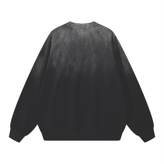 effortless athleisure pure cotton handcrafted monkey wash drop-shoulder sweatshirt 350 gsm