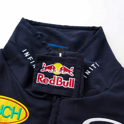 Red Bull Embroidered F1 Nascar Vintage Racing Jacket - Navy