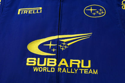 Subaru Embroidered F1 Nascar Vintage Racing Jacket - Blue/Yellow